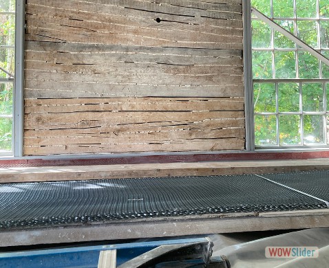 Mesh that's used against the lathe